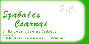 szabolcs csarnai business card